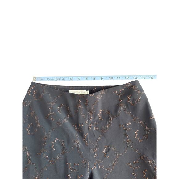 Garfield & Marks Audrey Embroidered Pants Black Office Work Straight Leg Size 2 - Picture 10 of 13